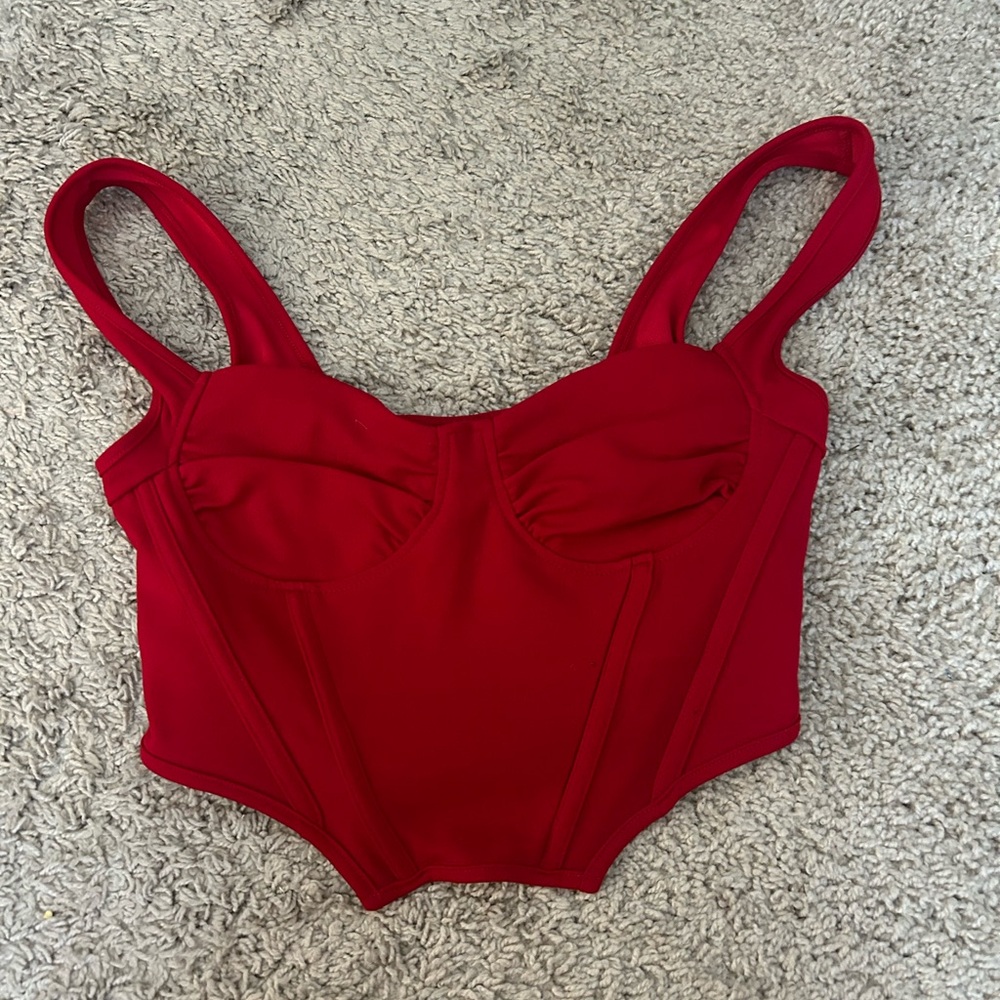 SHEIN Red Bustier Top